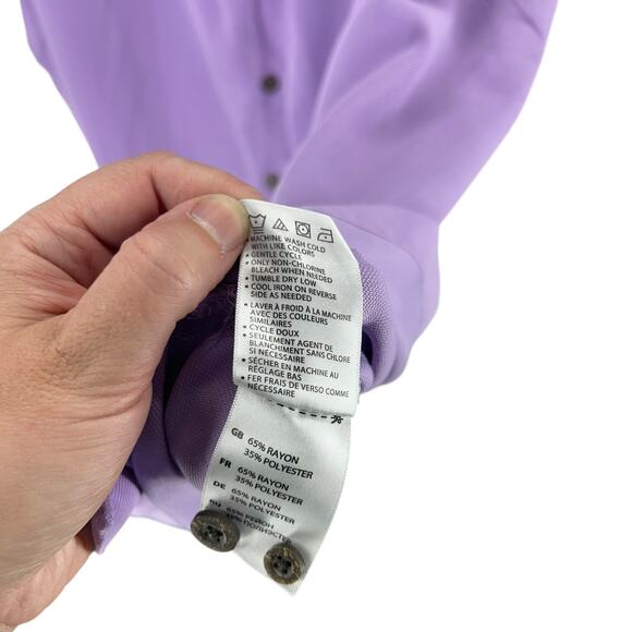 Island Passport Lavender Button Up‎ Shirt 6XLT Rayon Blend Casual Travel - Picture 9 of 9